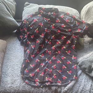Sony Men's Black Shirt with Vibrant Pattern